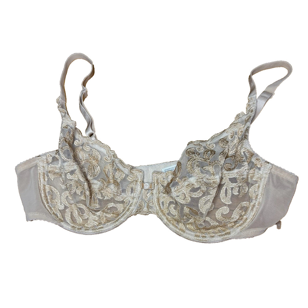 Wacoal Arabesque Lace Underwire Bra 85199 Size 36C Bone Ivory Full Coverage